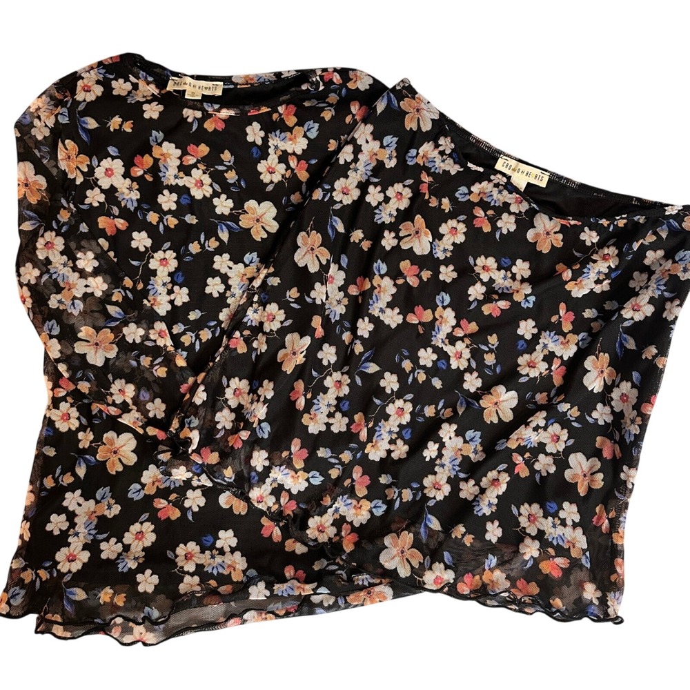 Crown of Hearts Floral Mesh Top and Skirt Set Girls Outfit Party M